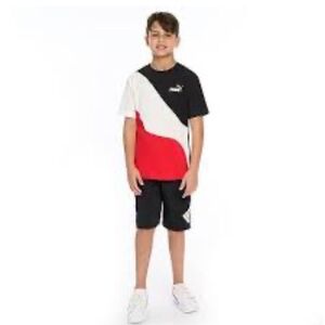 Boys Puma color-block cotton T shirt sz L